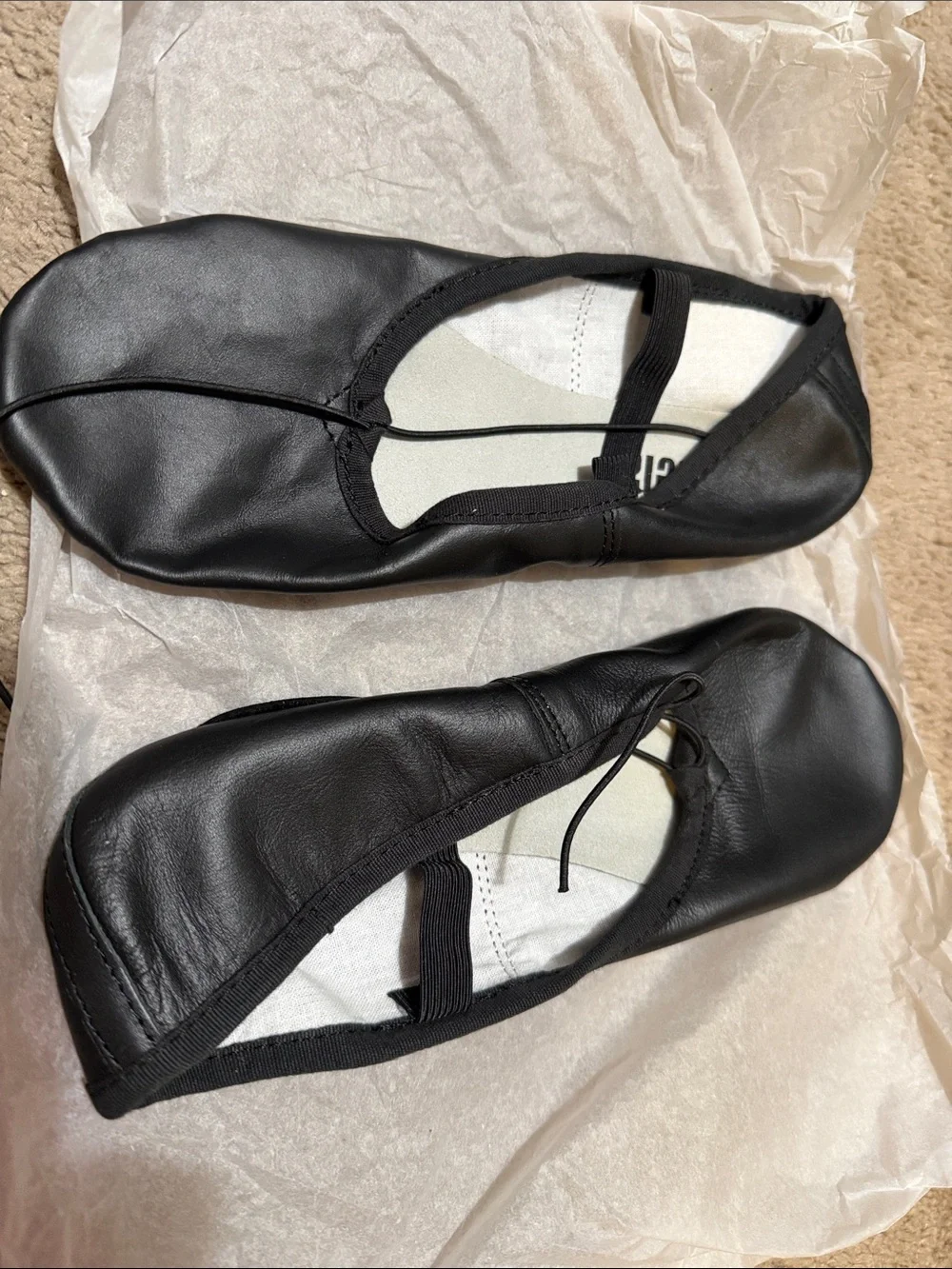 balera Black Full-Sole Ballet Shoe Label